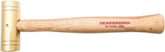 GearWrench - 2 Lb Nonsparking Brass Hammer - 13" OAL, 1-1/2" Face Diam, Hickory Handle - Caliber Tooling