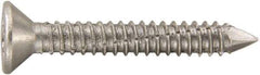 Powers Fasteners - 1/4" Diam, 1-3/4" OAL, Phillips Drive, Concrete Screw & Masonry Fastener - Stainless Steel, Passivated Finish, Includes #3 Phillips Bit - Caliber Tooling