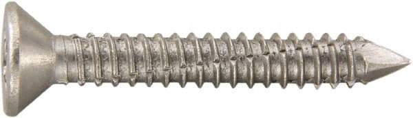 Powers Fasteners - 1/4" Diam, 2-1/4" OAL, Phillips Drive, Concrete Screw & Masonry Fastener - Stainless Steel, Passivated Finish, Includes #3 Phillips Bit - Caliber Tooling