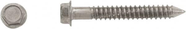 Powers Fasteners - 1/4" Diam, 2-3/4" Length Under Head, Hex Drive, Concrete Screw & Masonry Fastener - Stainless Steel, Passivated Finish, Includes 3/8" Hex Bit - Caliber Tooling