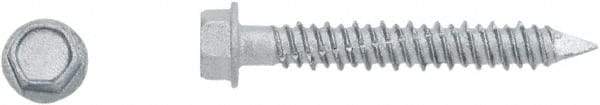 Powers Fasteners - 3/16" Diam, 2-1/4" Length Under Head, Hex Drive, Concrete Screw & Masonry Fastener - Stainless Steel, Perma-Seal Finish, Includes 3/8" Hex Bit - Caliber Tooling