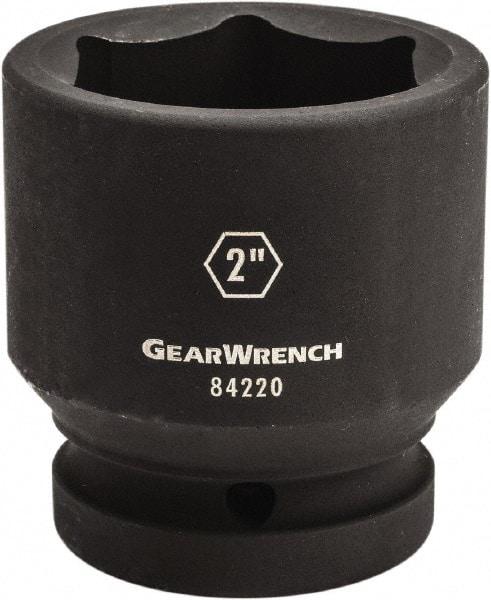 GearWrench - 1" Drive 2-7/16" Standard Impact Socket - 6 Points, 3-20/43" OAL - Caliber Tooling