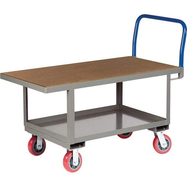 Little Giant - 2,000 Lb Capacity Steel Platform Truck - Steel Deck, 24" OAW, 49-1/2" Platform Length, Polyurethane Casters - Caliber Tooling