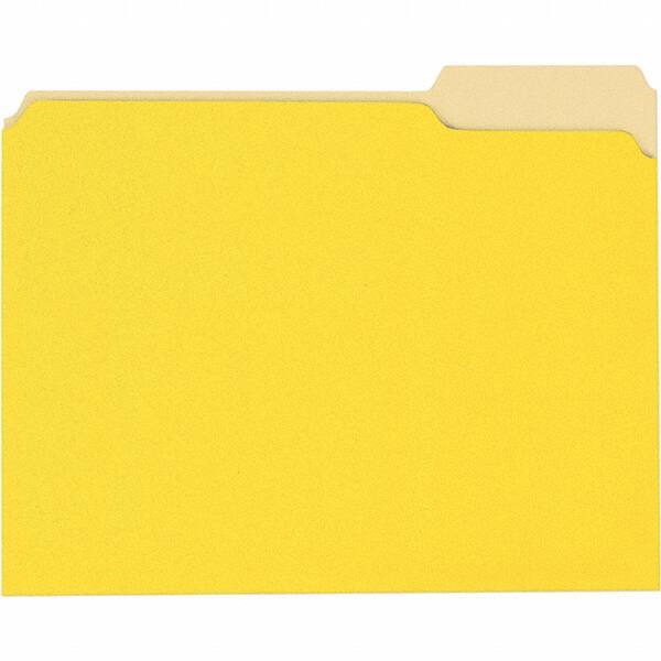 Universal One - 8-1/2 x 11", Letter Size, Yellow, File Folders with Top Tab - 11 Point Stock, 1/3 Tab Cut Location - Caliber Tooling