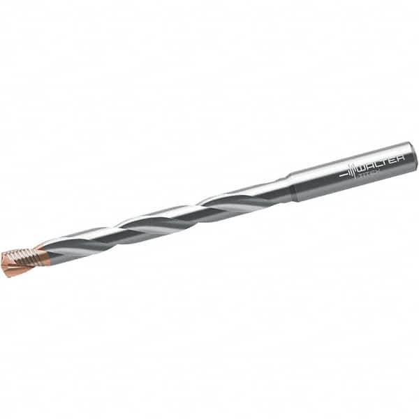 Walter-Titex - 9/16" 140° Spiral Flute Solid Carbide Taper Length Drill Bit - Caliber Tooling