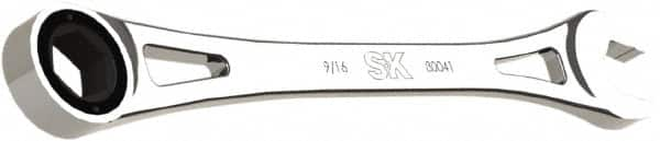 SK - 9/16" 6 Point Combination Wrench - 9.44" OAL, Steel, Full Polish Finish - Caliber Tooling