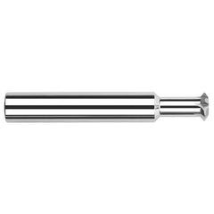 Harvey Tool - 1/4° 1/4" Cut Diam, 0.129" Cut Width, 1/4" Shank, Solid Carbide Double-Angle Cutter - Exact Industrial Supply