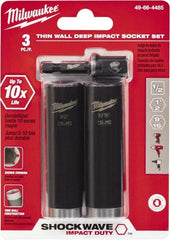 Milwaukee Tool - 3 Pc 1/2" Drive Deep Impact Universal Socket Set - Exact Industrial Supply