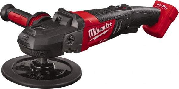 Milwaukee Tool - 7" Pad Diam, 2,200 RPM, Handheld Cordless Polisher - 18 Volts - Caliber Tooling