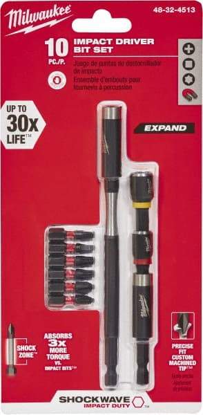 Milwaukee Tool - Impact Ready Accessory Set - 1/4" Hex Drive, Phillips, Slotted, Torx, Square Point - Caliber Tooling