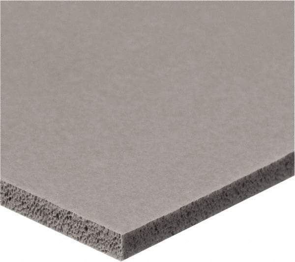 Value Collection - 1/2" Thick x 1/2" Wide x 6' Long Gray Closed Cell Silicone Foam Rubber Roll - Stock Length, Adhesive Back, -60°F to 400°F - Caliber Tooling