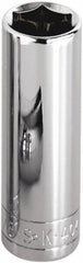 SK - 1/4" Drive, Deep Hand Socket - 6 Points, Steel, Chrome Finish - Caliber Tooling