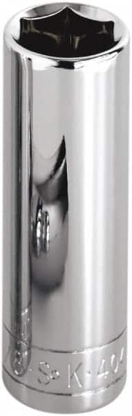 SK - 1-1/2", 1/2" Drive, Deep Hand Socket - 6 Points, Steel, Chrome Finish - Caliber Tooling