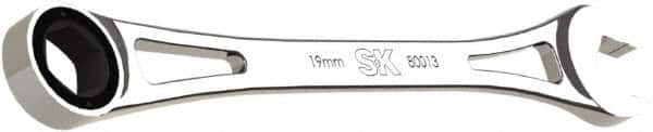 SK - 19mm 6 Point Combination Wrench - 12" OAL, Steel, Full Polish Finish - Caliber Tooling