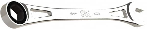 SK - 18mm 6 Point Combination Wrench - 11-1/2" OAL, Steel, Full Polish Finish - Caliber Tooling