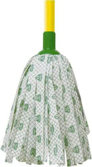 O-Cedar - White & Green Deck Mop - 4-1/2" Long x 3" Wide Head, 48" Long Handle, Rayon/Polyester Head - Caliber Tooling