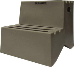 Diversified Plastics - 19-1/2" High x 18-1/8" Wide x 24-1/2" Deep, Gray Step Stool - 500 Lb Capacity - Caliber Tooling