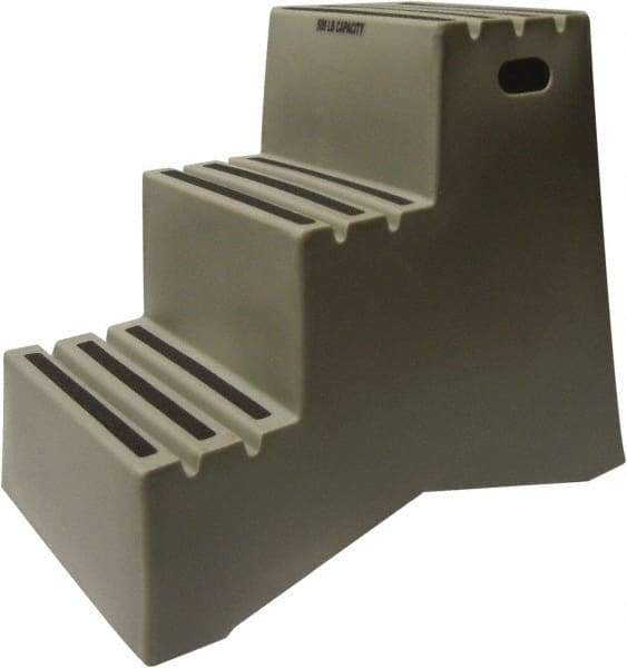 Diversified Plastics - 3 Steps, 2' 5-1/2"' High, Polypropylene Step Stand - 500 Lb Load Capacity, 22-1/2" Base Width - Caliber Tooling