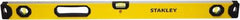 Stanley - Magnetic 48" Long 3 Vial Box Beam Level - Aluminum, Yellow, 1 Level & 2 Plumb Vials - Caliber Tooling