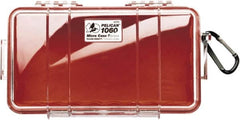 Pelican Products, Inc. - 5-9/16" Wide x 2-5/8" High, Clamshell Hard Case - Clear/Red, Polycarbonate - Caliber Tooling