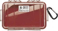 Pelican Products, Inc. - 5-1/16" Wide x 2-1/8" High, Clamshell Hard Case - Clear/Red, Polycarbonate - Caliber Tooling