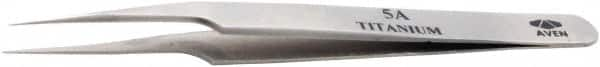 Aven - 4-1/2" OAL 5-SA Precision Tweezers - Straight, High Precision Tips - Caliber Tooling