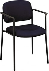 Basyx - Fabric Navy Stacking Chair - Black Frame, 23-1/4" Wide x 21" Deep x 32-3/4" High - Caliber Tooling