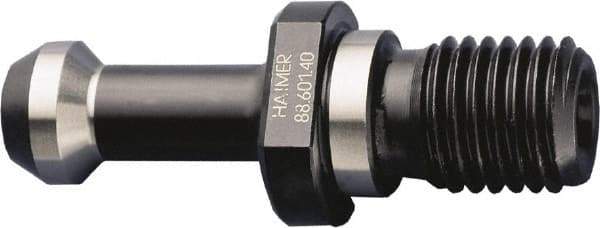 HAIMER - CAT50 Taper, 1-8 Thread, 45° Angle Radius, Standard Retention Knob - 3.35" OAL, 0.91" Knob Diam, 1.78" from Knob to Flange, 0.67" Pilot Diam - Exact Industrial Supply