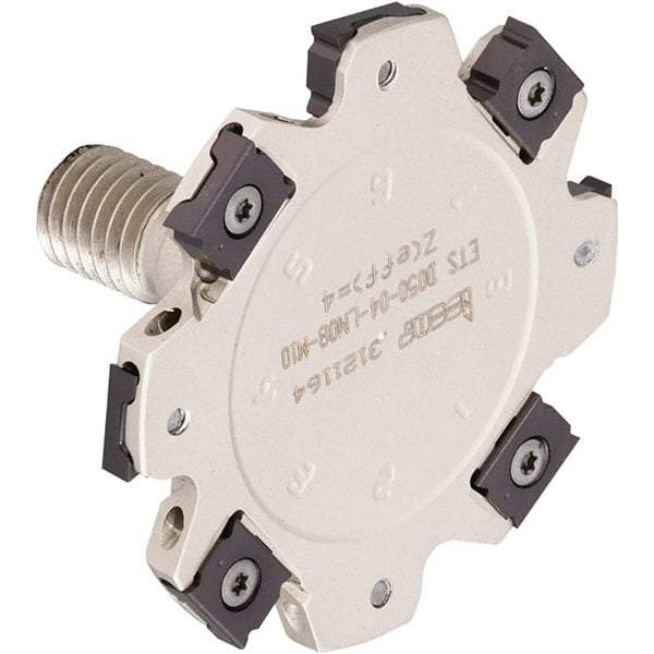 Iscar - Modular Connection Connection, 0.118" Cutting Width, 0.866" Depth of Cut, 63mm Cutter Diam, 10 Tooth Indexable Slotting Cutter - ETS-LN08-M Toolholder, LNET Insert, Right Hand Cutting Direction - Caliber Tooling