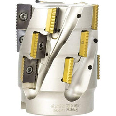 Iscar - 12 Inserts, 2" Cut Diam, 1" Arbor Diam, 2.1" Max Depth of Cut, Indexable Square-Shoulder Face Mill - 0° Lead Angle, 3.15" High, P290 AC.T 1806.. Insert Compatibility, Through Coolant, Series MillShred - Caliber Tooling