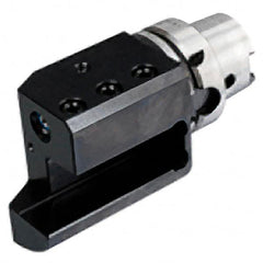 Iscar - Left Hand Cut, HSK63A Modular Connection, Square Shank Lathe Modular Clamping Unit - Through Coolant - Exact Industrial Supply