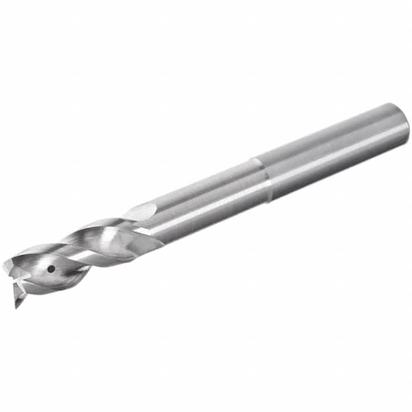 Iscar - 3 Flute Solid Carbide Roughing & Finishing Corner Radius End Mill - Uncoated, Straight Shank, 39° Helix, Non-Centercutting, Regular Length - Caliber Tooling