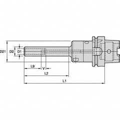 Kennametal - HSK40A Taper Shank, 10mm Hole Diam, Hydraulic Tool Holder/Chuck - 17.5mm Nose Diam, 160mm Projection, 31mm Clamp Depth, 15,000 RPM, Through Coolant - Exact Industrial Supply