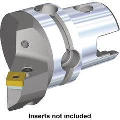 Kennametal - Right Hand Cut, Size KM40, SN.. Insert Compatiblity, Internal or External Modular Turning & Profiling Cutting Unit Head - 27mm Ctr to Cutting Edge, 48.3mm Head Length, Through Coolant, Series Kenlever - Caliber Tooling