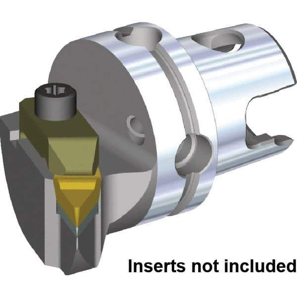 Kennametal - V.GR.. Insert, 40mm Head Length, Modular Grooving Cutting Unit Head - Right Hand Cut, System Size KM40, Through Coolant, Series Top Notch - Caliber Tooling