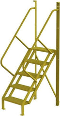 TRI-ARC - 92" 5 Step Configurable Crossover Ladder - 50° Incline, 1,000 Lb Capacity, 50" Platform Height, 30" Base Width x 44" Base Depth, Perforated Tread - Caliber Tooling