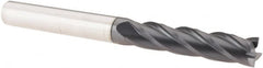 SGS - 3/8", 1-3/4" LOC, 3/8" Shank Diam, 4" OAL, 4 Flute, Solid Carbide Square End Mill - Single End, AlTiN Finish, Spiral Flute, 30° Helix, Centercutting, Right Hand Cut, Right Hand Flute, Series 1EL - Caliber Tooling