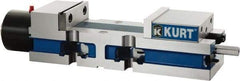 Kurt - 4" Jaw Width, 6" Jaw Opening Capacity, Horizontal Stationary Machine Vise - Hydraulic Operation, 7,800 Lb Capacity, 1 Station, 14.16" Long x 3.4900" High x 1-15/64" Deep, 1.235" Jaw Height, Ductile Iron - Caliber Tooling