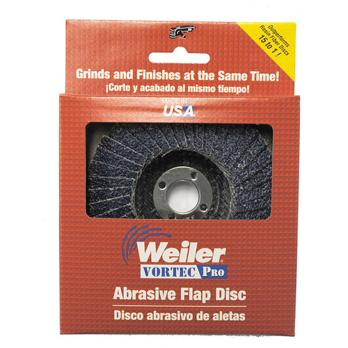 ‎4″ Vortec Pro Abrasive Flap Disc, Aluminum Backing, 60Z, 5/8″-11 UNC Nut, Retail Pack - Caliber Tooling