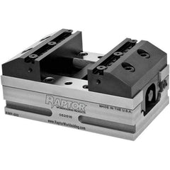 Raptor Workholding - 4" Jaw Width, 2" Throat Depth, Manual Precision Self Centering Vise - 3.937" OAW x 6.94" OAL x 2.971" OAH - Caliber Tooling