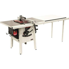 Jet - 10" Blade Diam, 5/8" Arbor Diam, 1 Phase Table Saw - 1-3/4 hp, 27" Wide, 115 Volt, 3-1/8" Cutting Depth - Caliber Tooling