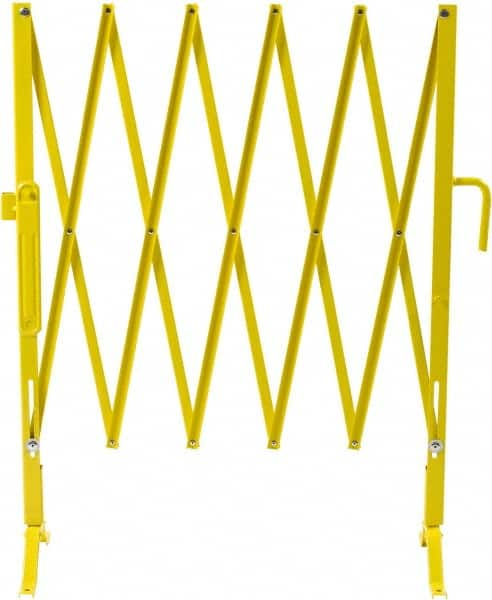 Illinois Engineered Products - 40" High Aisle Gate - Galvanized Steel, Yellow - Caliber Tooling