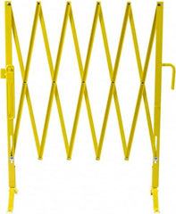 Illinois Engineered Products - 40" High Aisle Gate - Galvanized Steel, Yellow - Caliber Tooling