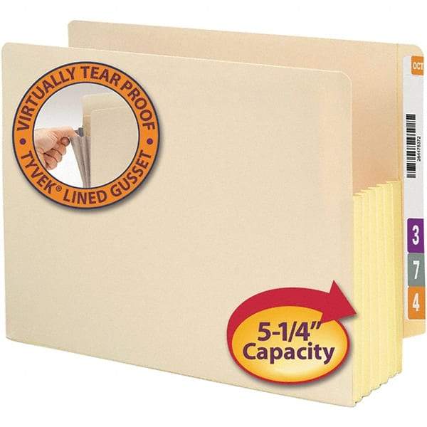 SMEAD - 12-3/8 x 9-1/2", Letter Size, Manila, Expansion Folders - Straight Tab Cut Location - Caliber Tooling