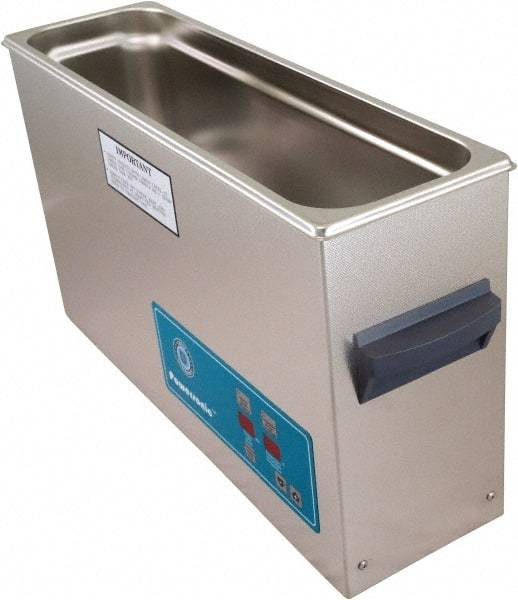 CREST ULTRASONIC - Bench Top Water-Based Ultrasonic Cleaner - 2.5 Gal Max Operating Capacity, Stainless Steel Tank, 10-5/8" High x 20-1/4" Long x 6" Wide, 230 Input Volts - Caliber Tooling