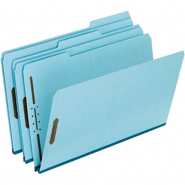 Pendaflex - 8-1/2 x 14", Legal, Blue, Classification Folders with Top Tab Fastener - 25 Point Stock, Assorted Tab Cut Location - Caliber Tooling