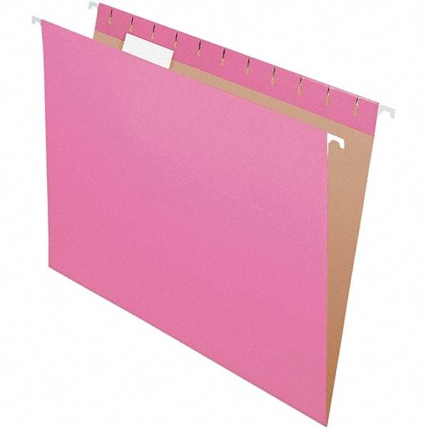 Pendaflex - 8-1/2 x 11", Letter Size, Pink, Hanging File Folder - 11 Point Stock, 1/5 Tab Cut Location - Caliber Tooling