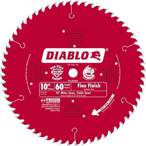 Freud - 10" Blade Diam, 60 Teeth, Carbide-Tipped Cold Saw Blade - 5/8" Arbor Hole Diam, 0.071" Blade Thickness - Caliber Tooling