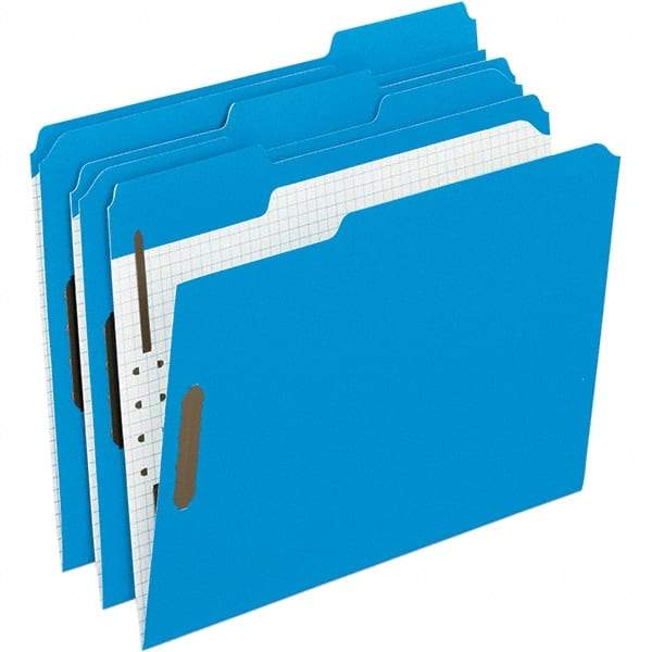 Pendaflex - 11-5/8 x 9-1/2", Letter Size, Blue, File Folders with Top Tab - 11 Point Stock, Assorted Tab Cut Location - Caliber Tooling