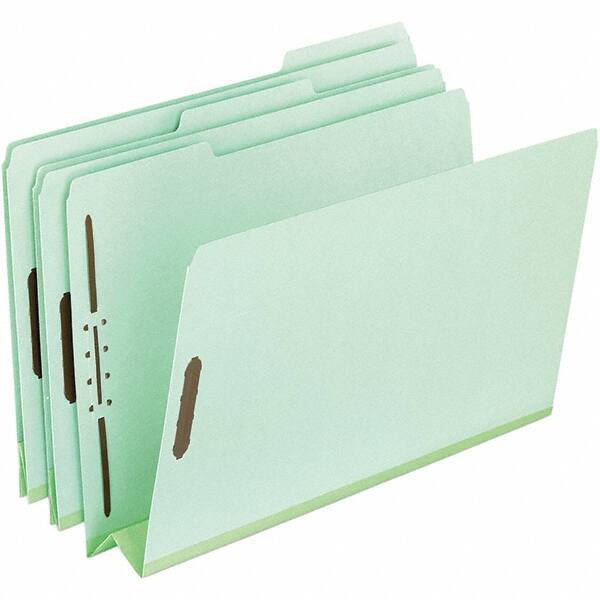 Pendaflex - 8-1/2 x 11", Letter Size, Green, Classification Folders with Top Tab Fastener - 25 Point Stock, Assorted Tab Cut Location - Caliber Tooling